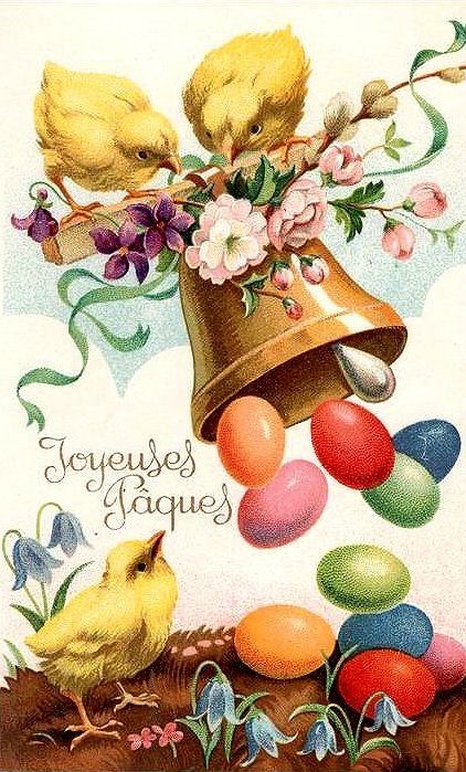 Ancienne image de carte postale de Pâques