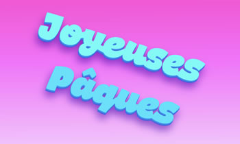 Image Texte de voeux de Joyeuses Pâques en 3D