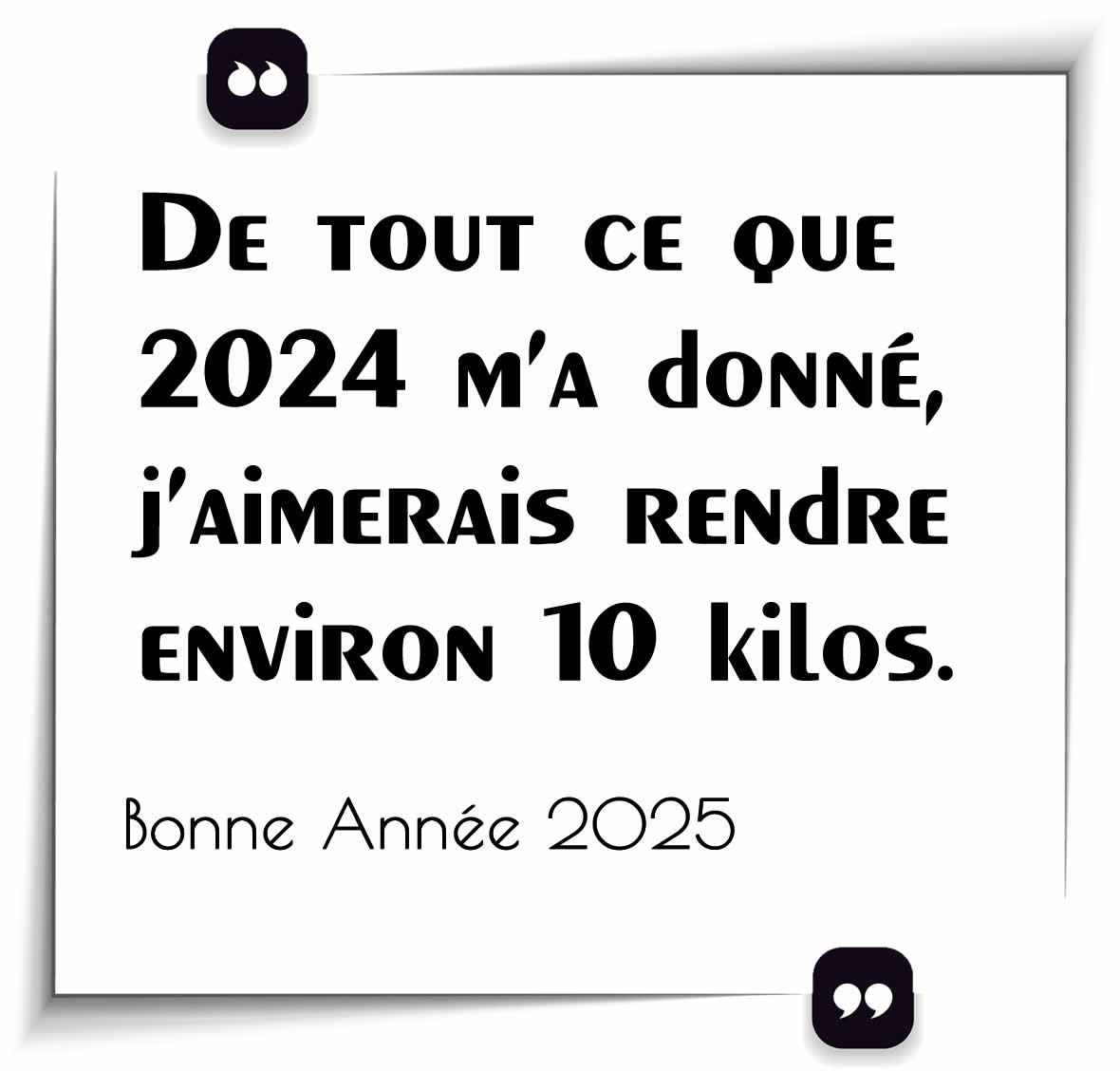 Image avec message bonne année 2025 Humour