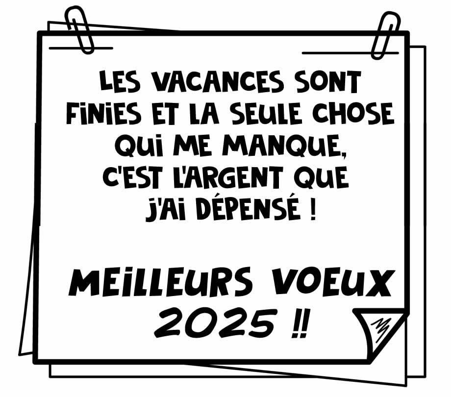 Texte gratuit cartes de voeux humour 2025