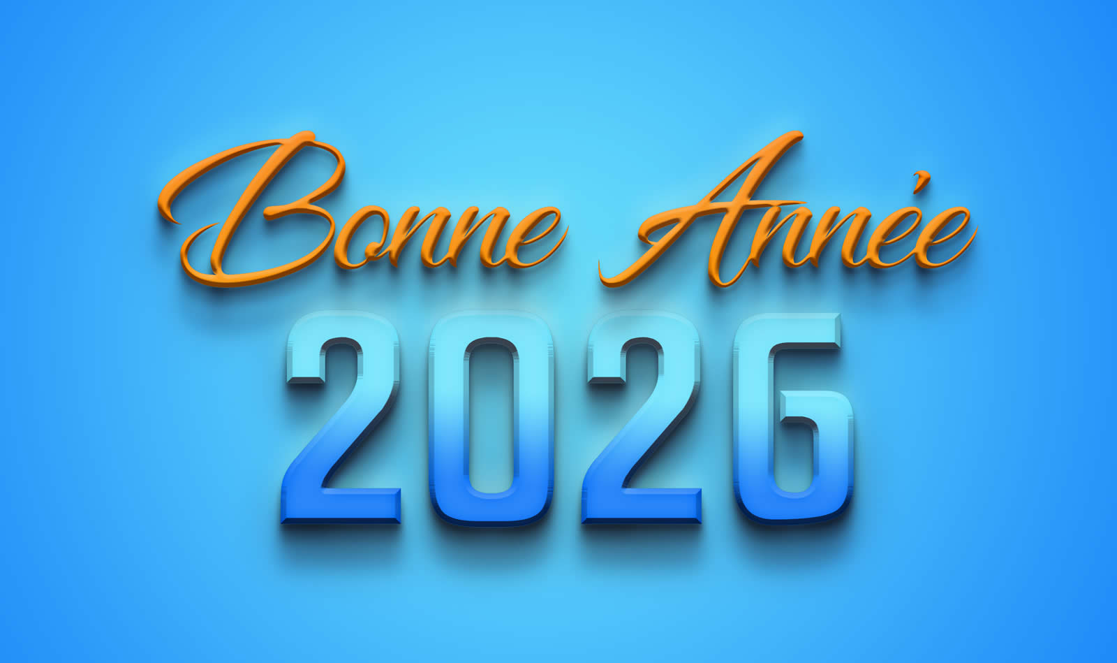 2026 Bonne année en couleur bleu clair