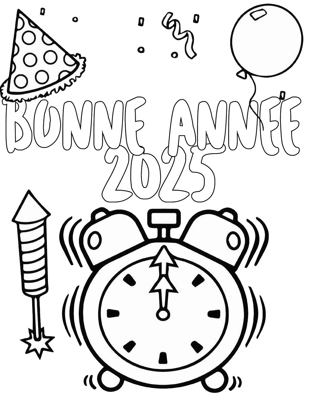 Coloriage Bonne année nouvelle