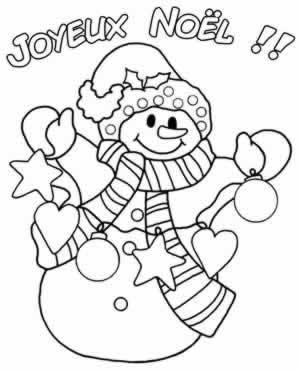 Coloriage bonhomme de neige souriant