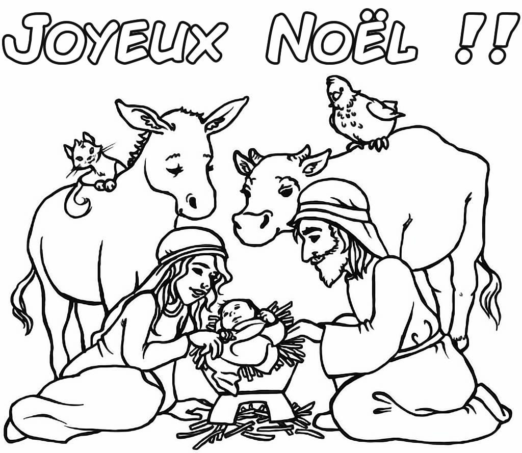 Coloriage dessin de la crèche 