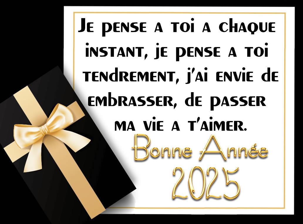 Cartes de voeux 2025 avec texte d'amour