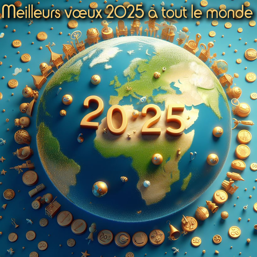globe terrestre Meilleur Voeux 2025 a tout le Monde