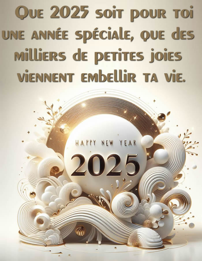 Lettre postale avec un message de vœux 2025