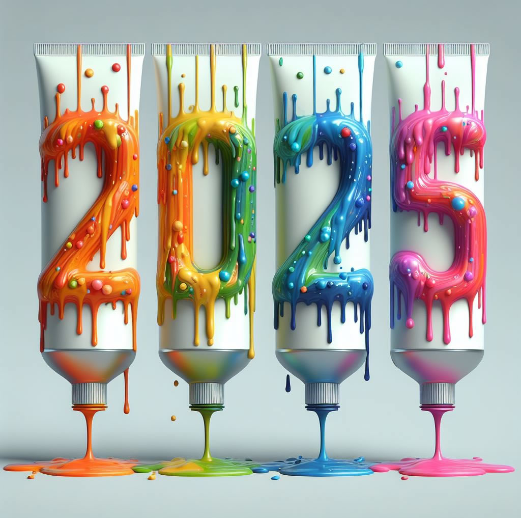 Bonne année 2025 pleine en couleur