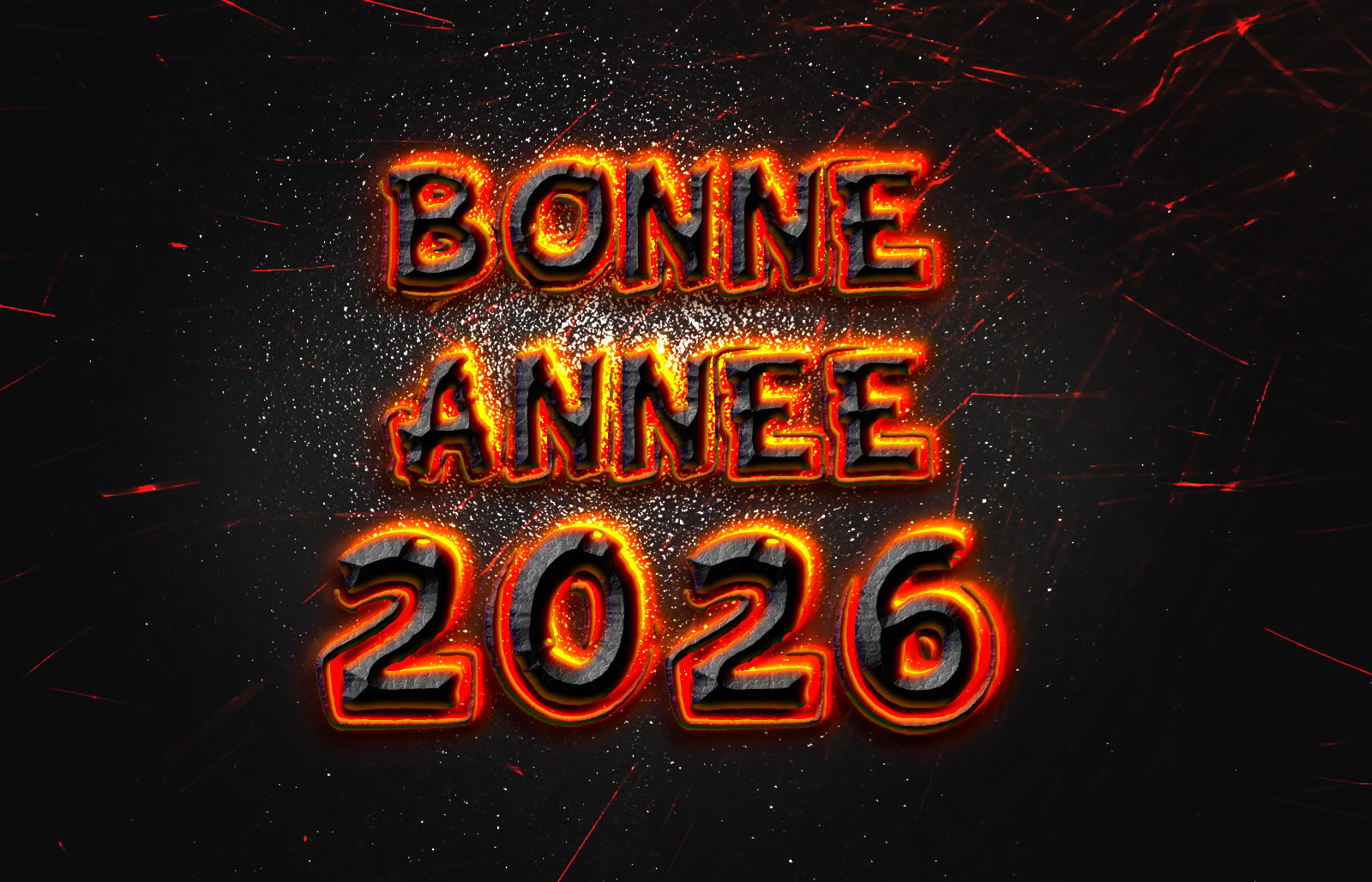 Vœux Bonne Année 2026 avec le feu