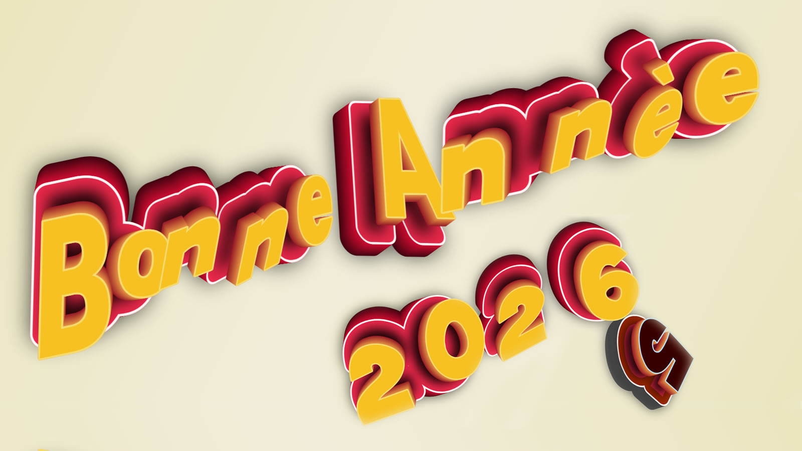 Bonne année 2026 avec enseigne lumineuse