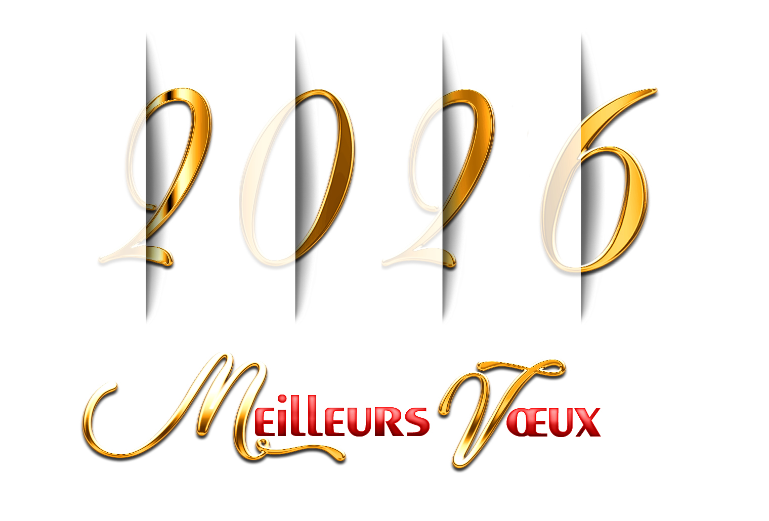 Image originale avec 2026 avec la moitié des nombres dans l'ombre.