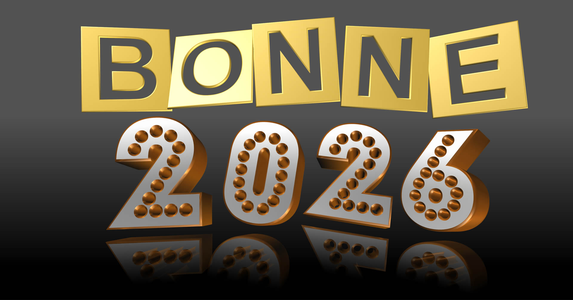 Vœux gratuit Bonne Année 2027 effet métallique