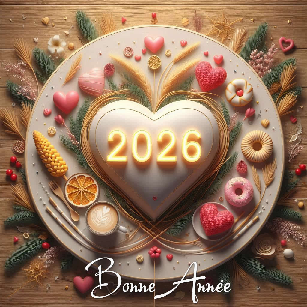 Image avec coeur rouge pour une bonne année